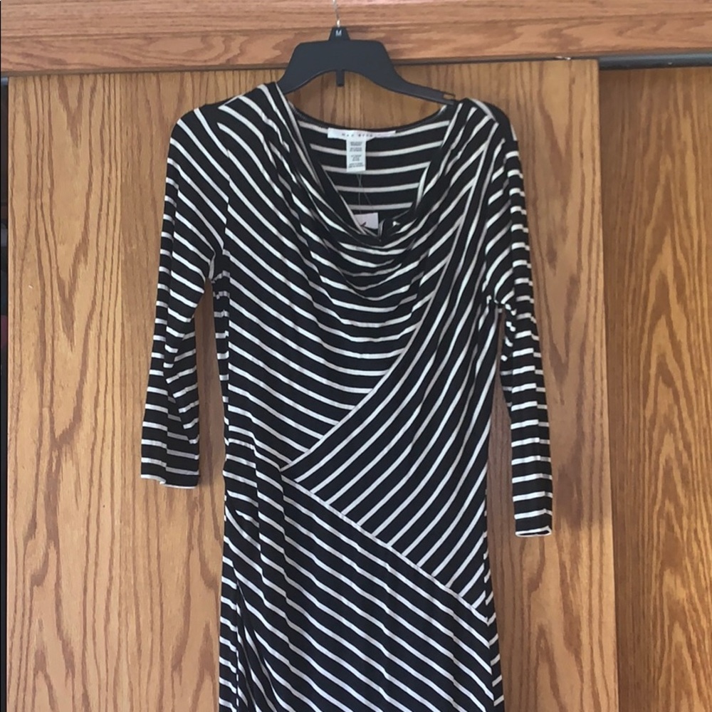 Max studio black/white striped maxi dress